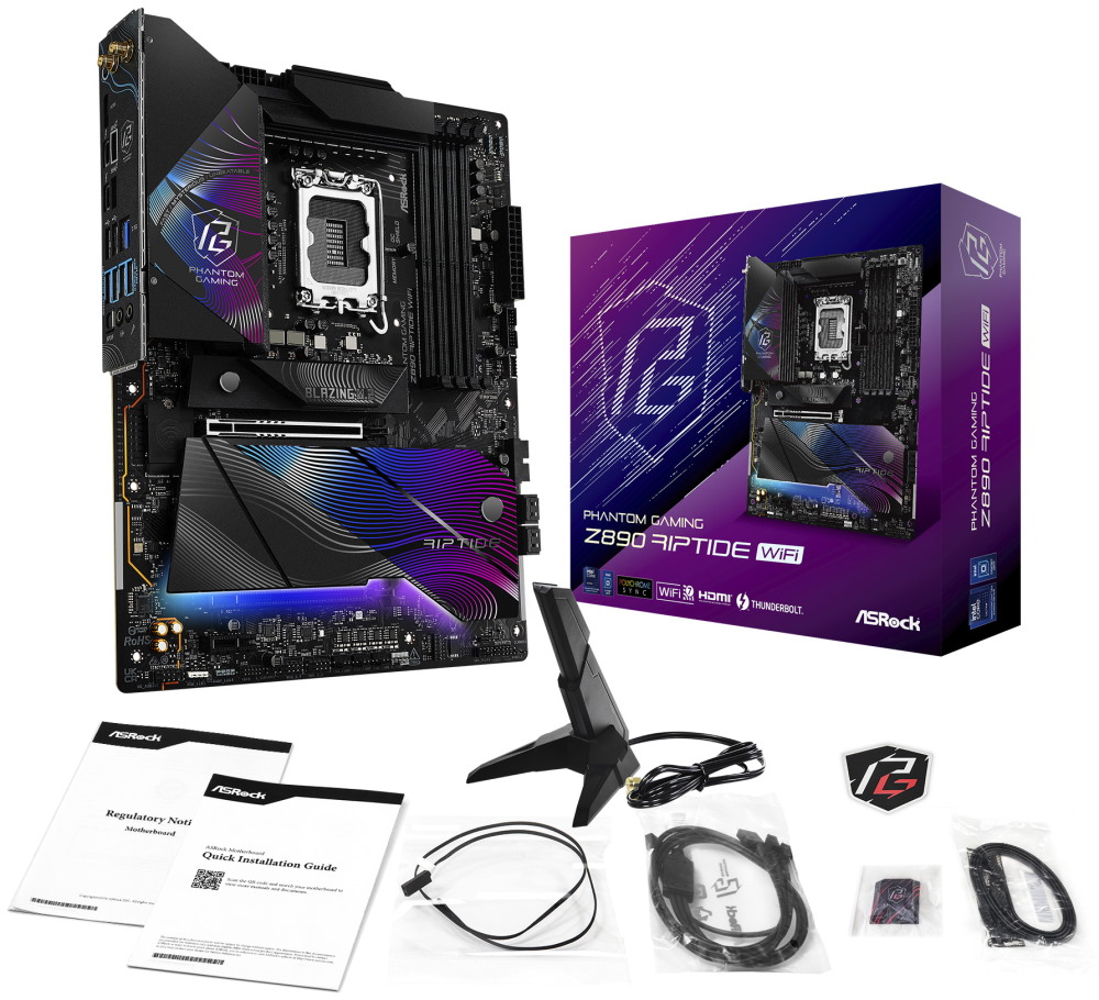 ASRock Z890 Riptide WiFi / Intel Z890 / LGA1851 / 4x DDR5 / 5x M.2 / HDMI / 2x Thunderbolt 4 / WiFi / ATX